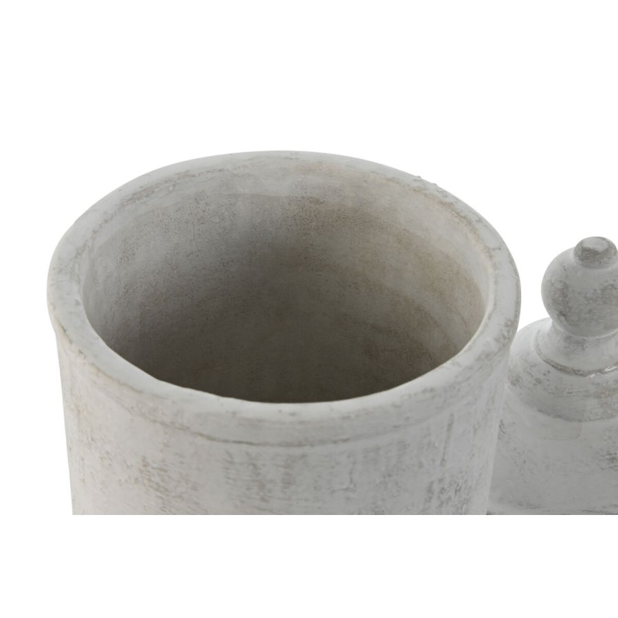 Vase Home ESPRIT Gr Cement Orientalsk 15 x 15 x 25 cm #3