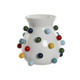 Vase Home ESPRIT Hvid Multifarvet Dolomite 20 x 20 x 20 cm #1