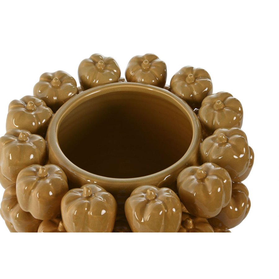 Vase Home ESPRIT Gul Sennep Keramik Stentj Tropisk 30 x 30 x 20 cm #2