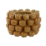 Vase Home ESPRIT Gul Sennep Keramik Stentj Tropisk 30 x 30 x 20 cm #1