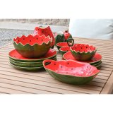 Snackskl Home ESPRIT Rd Grn Stentj Vandmelon 30 x 19,5 x 7,5 cm #4