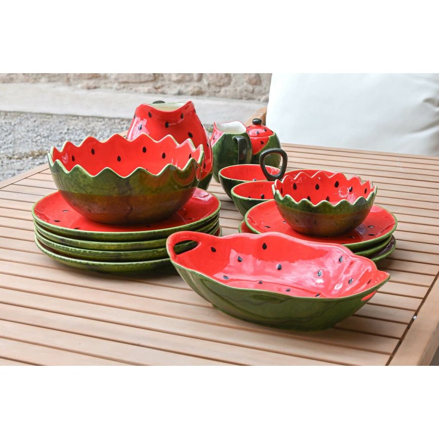 Snackskl Home ESPRIT Rd Grn Stentj Vandmelon 30 x 19,5 x 7,5 cm #4