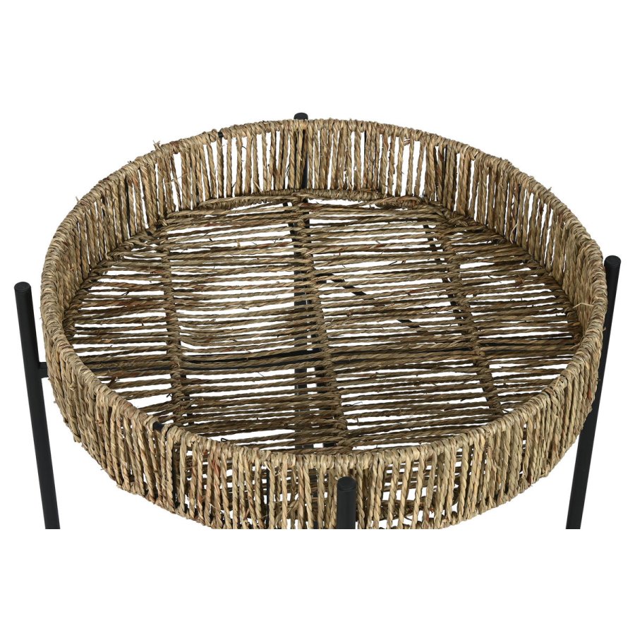 St med 2 borde Home ESPRIT Sort Natur Metal 49 x 49 x 44 cm #2