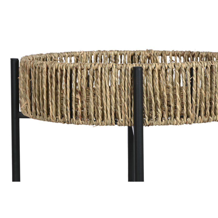 St med 2 borde Home ESPRIT Sort Natur Metal 49 x 49 x 44 cm #3