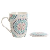 Krus med infusionsfilter Home ESPRIT Bl Hvid Turkisbl Middelhavet 340 ml (2 enheder) #4