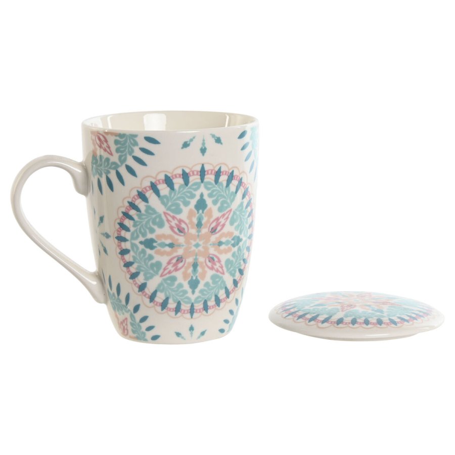 Krus med infusionsfilter Home ESPRIT Bl Hvid Turkisbl Middelhavet 340 ml (2 enheder) #4