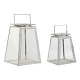 Lanterne st Home ESPRIT Hvid Gylden Metal Krystal Moderne 26 x 26 x 38,5 cm (2 Dele) #1