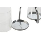 Lyseholder Home ESPRIT Sort Slvfarvet Metal Krystal 24 x 19 x 18 cm (2 enheder) #2