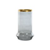 Lyseholder Home ESPRIT Bl Gylden Krystal 17 x 17 x 28 cm #1