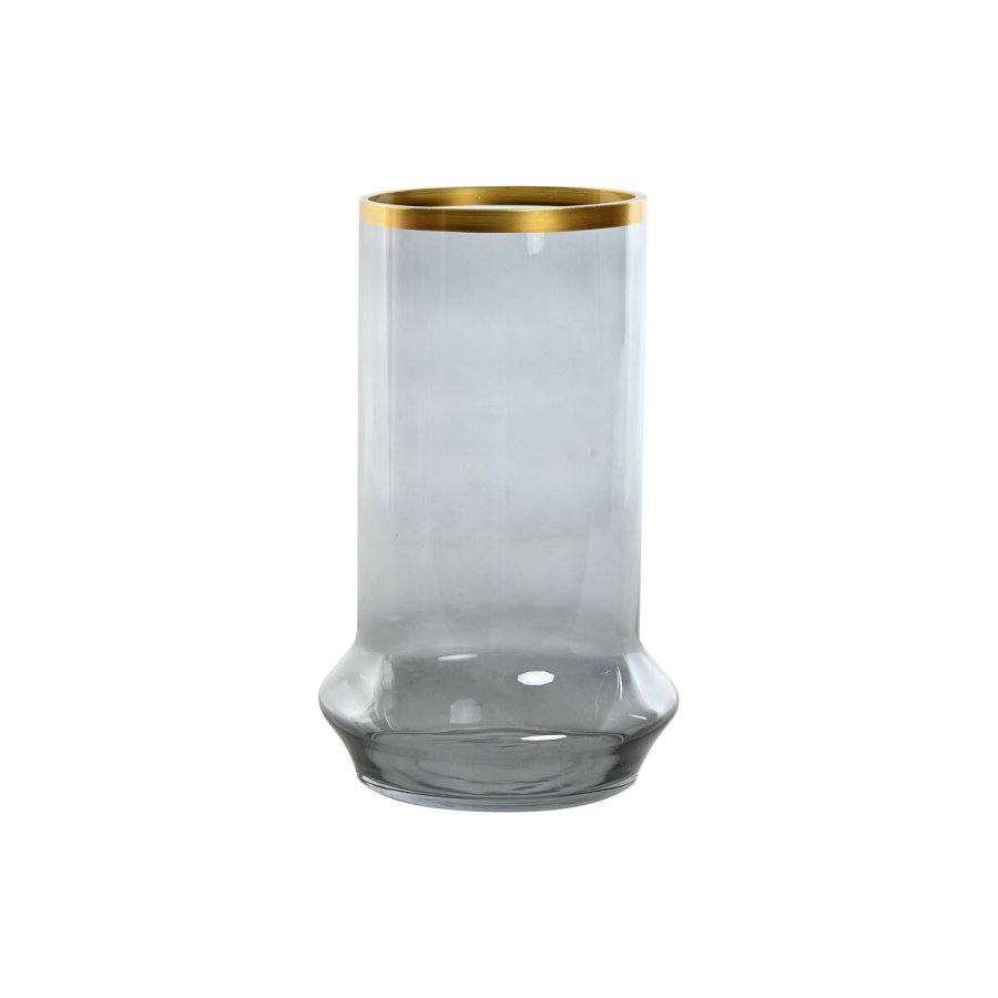 Lyseholder Home ESPRIT Bl Gylden Krystal 17 x 17 x 28 cm #1