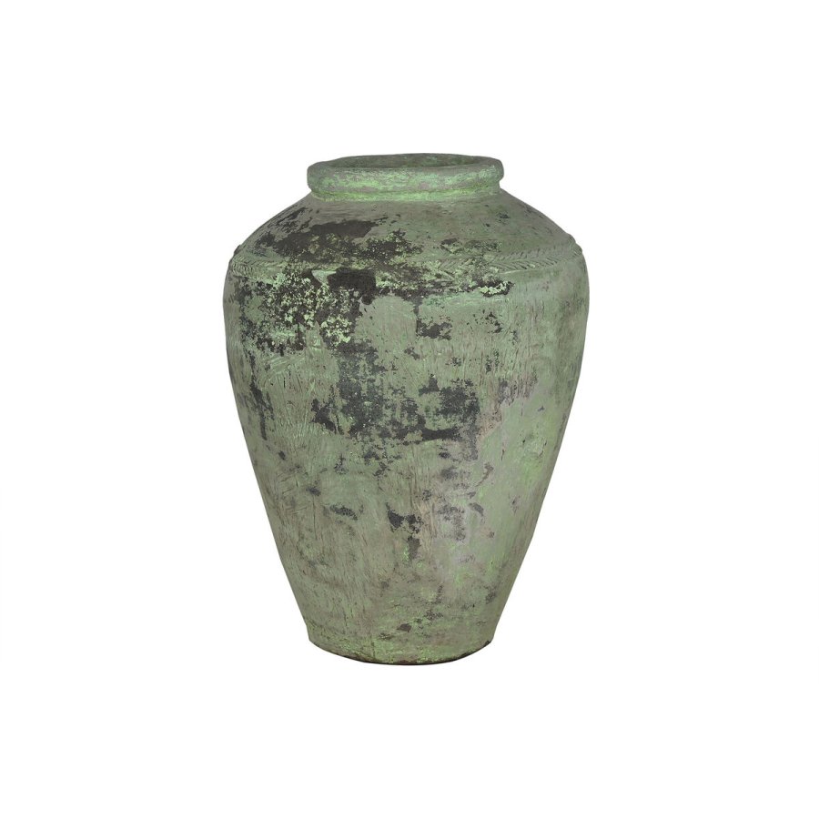 Vase Home ESPRIT Gr�n Keramik Terrakotta Enkel 65 X 65 X 72 CM #1