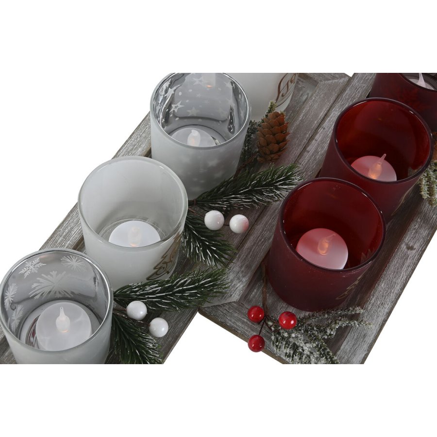 Julelys Holder Home ESPRIT Hvid Rd 40 X 9 X 13,5 cm (5 Dele) (2 enheder) #9