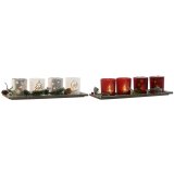 Julelys Holder Home ESPRIT Hvid Rd 40 X 9 X 13,5 cm (5 Dele) (2 enheder) #1
