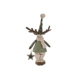 Julepynt Home ESPRIT Grn Beige Rensdyr 29 x 16 x 60 cm (2 enheder) #21