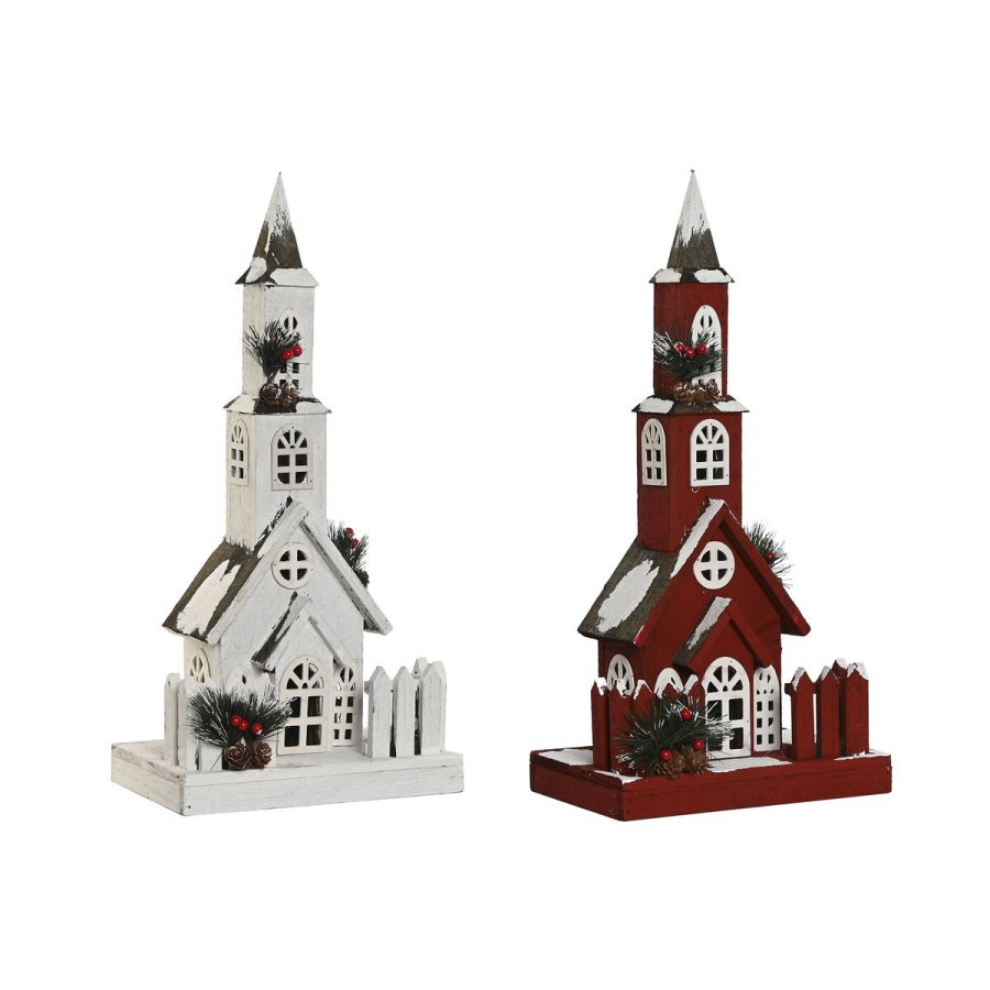 Julepynt Home ESPRIT Hvid Rd 27 x 18 x 56 cm (2 enheder) #13