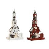 Julepynt Home ESPRIT Hvid Rd 27 x 18 x 56 cm (2 enheder) #1