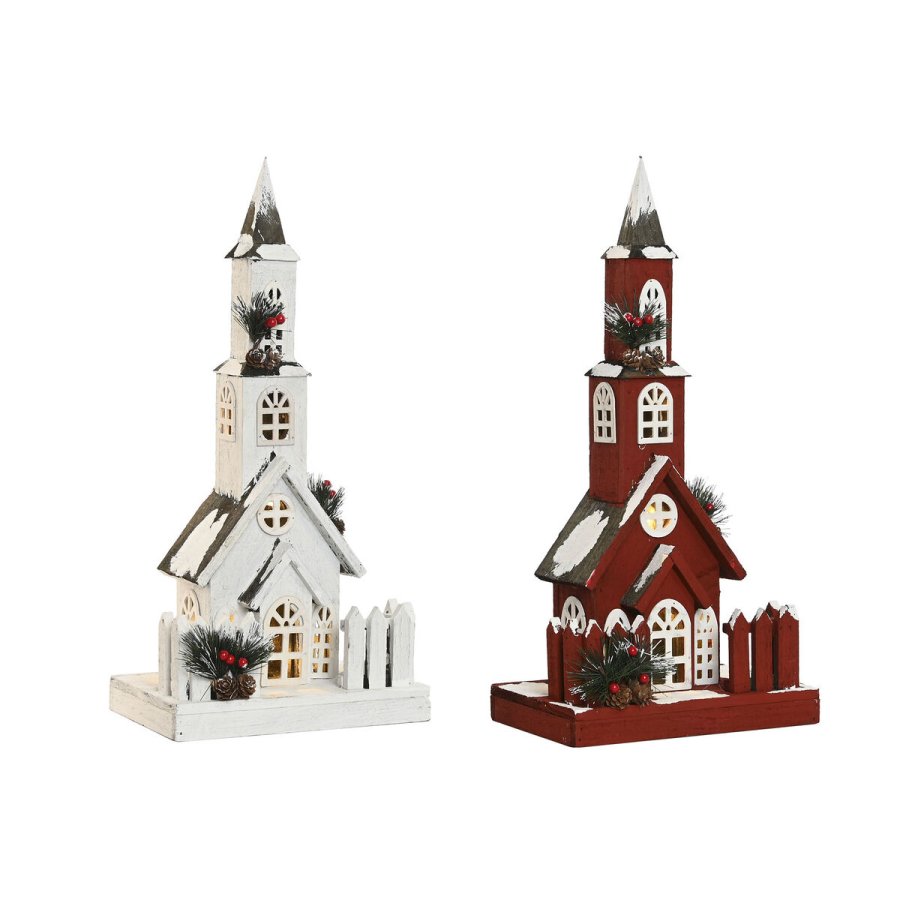 Julepynt Home ESPRIT Hvid Rd 27 x 18 x 56 cm (2 enheder) #1