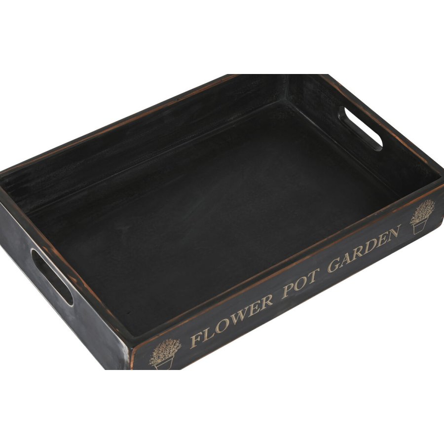Bakkest Home ESPRIT Sort Gran 56 x 38 x 10 cm (3 Dele) #7