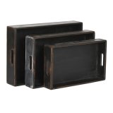 Bakkest Home ESPRIT Sort Gran 56 x 38 x 10 cm (3 Dele) #10