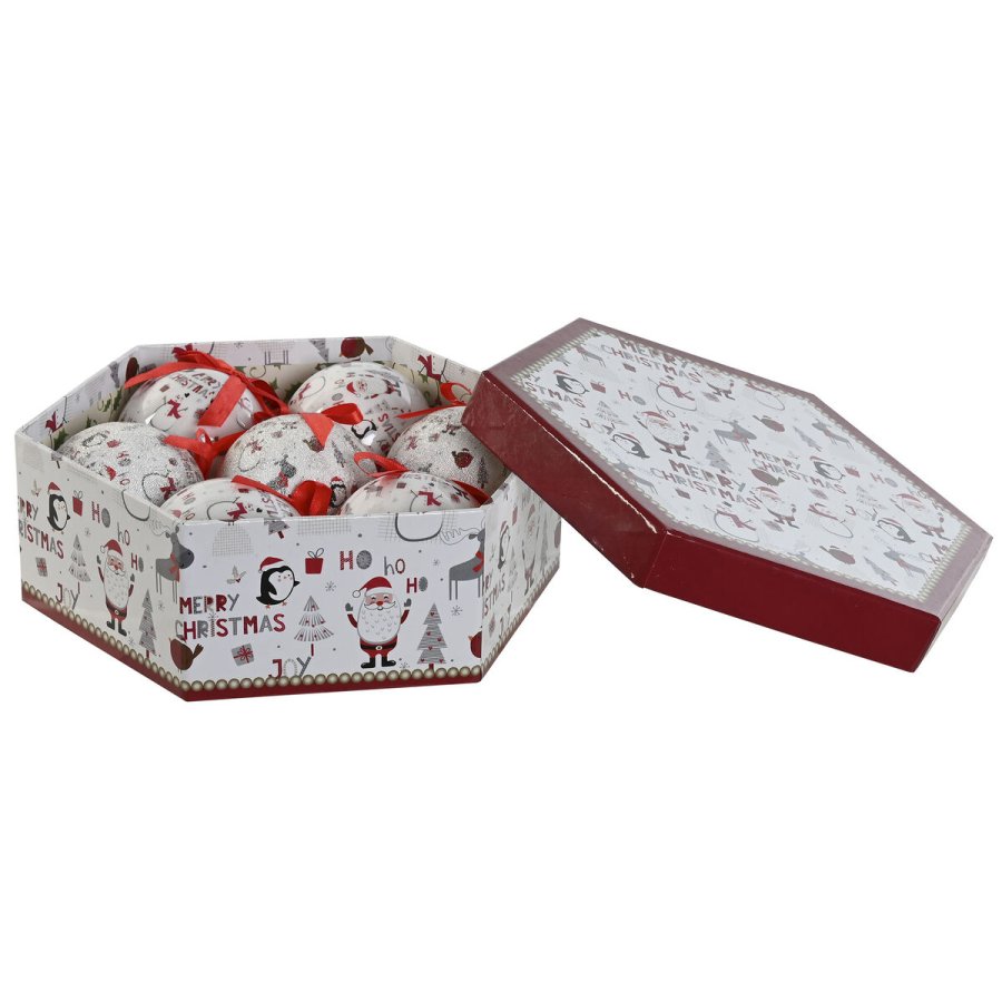 Julekugler Home ESPRIT Hvid Rd PVC (7 enheder) #1