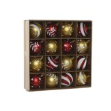 Julekugler Home ESPRIT Rd Gylden PVC 25 x 6 x 25 cm (16 Dele) #1