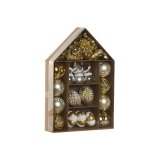 Julekugler Home ESPRIT Gylden PVC 24 x 6 x 35 cm #1