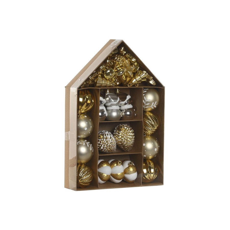 Julekugler Home ESPRIT Gylden PVC 24 x 6 x 35 cm #1