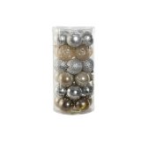 Julekugler Home ESPRIT Champagne Slvfarvet Polyetylen 16 x 16 x 31,5 cm (30 Dele) #9