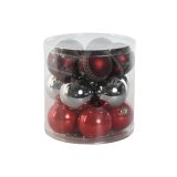 Julekugler Home ESPRIT Rd Slvfarvet Polyetylen 21,5 x 21,5 x 22,5 cm (15 Dele) #9