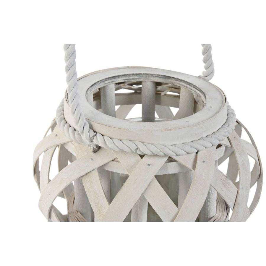 Lyseholder Home ESPRIT Hvid Tr Krystal 18 x 18 x 13 cm #2