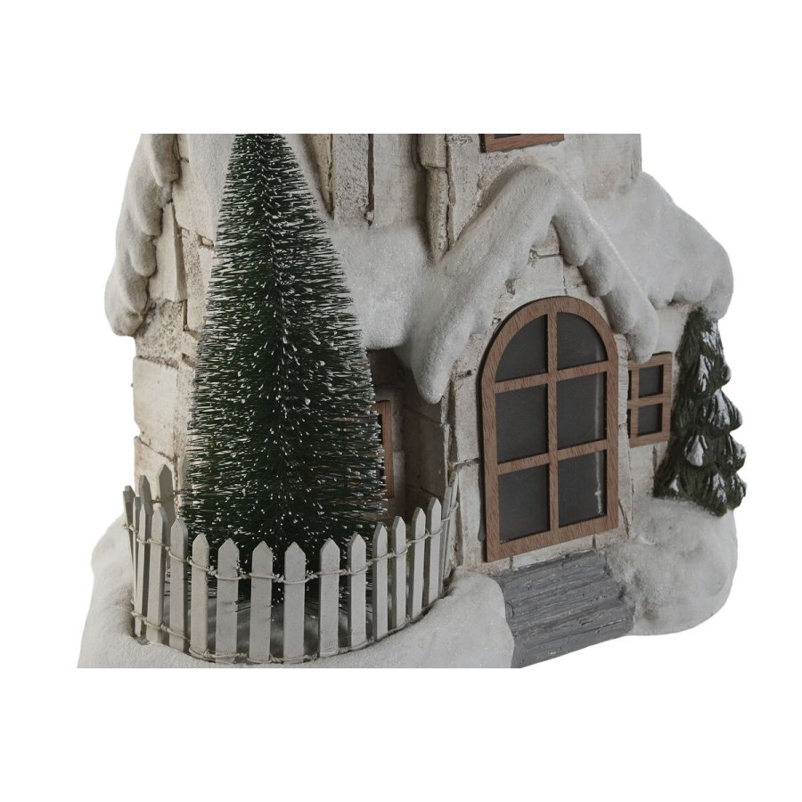 Lysdekoration Home ESPRIT Hvid Grn Natur Hus 35 x 20 x 51 cm #5