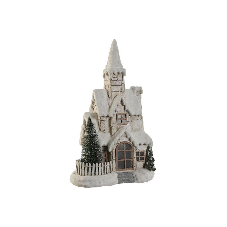 Lysdekoration Home ESPRIT Hvid Grn Natur Hus 35 x 20 x 51 cm #13