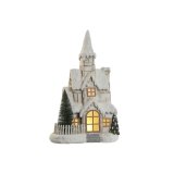 Lysdekoration Home ESPRIT Hvid Grn Natur Hus 35 x 20 x 51 cm #1