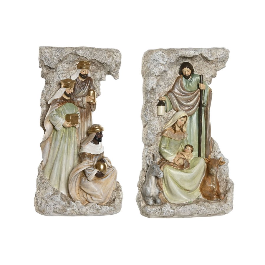 Betlehem dekoration Home ESPRIT Multifarvet Harpiks 19,5 x 11 x 31,5 cm (2 enheder) #1
