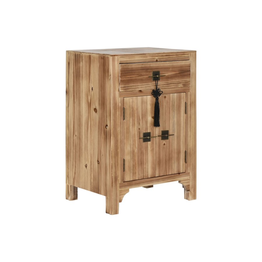 Natbord Home ESPRIT Sort Natur Gran Tr MDF 45 x 34 x 66 cm #1