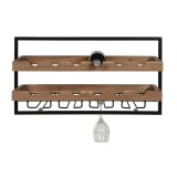 Flaskereol Home ESPRIT Sort Natur 65 x 25 x 35 cm #4
