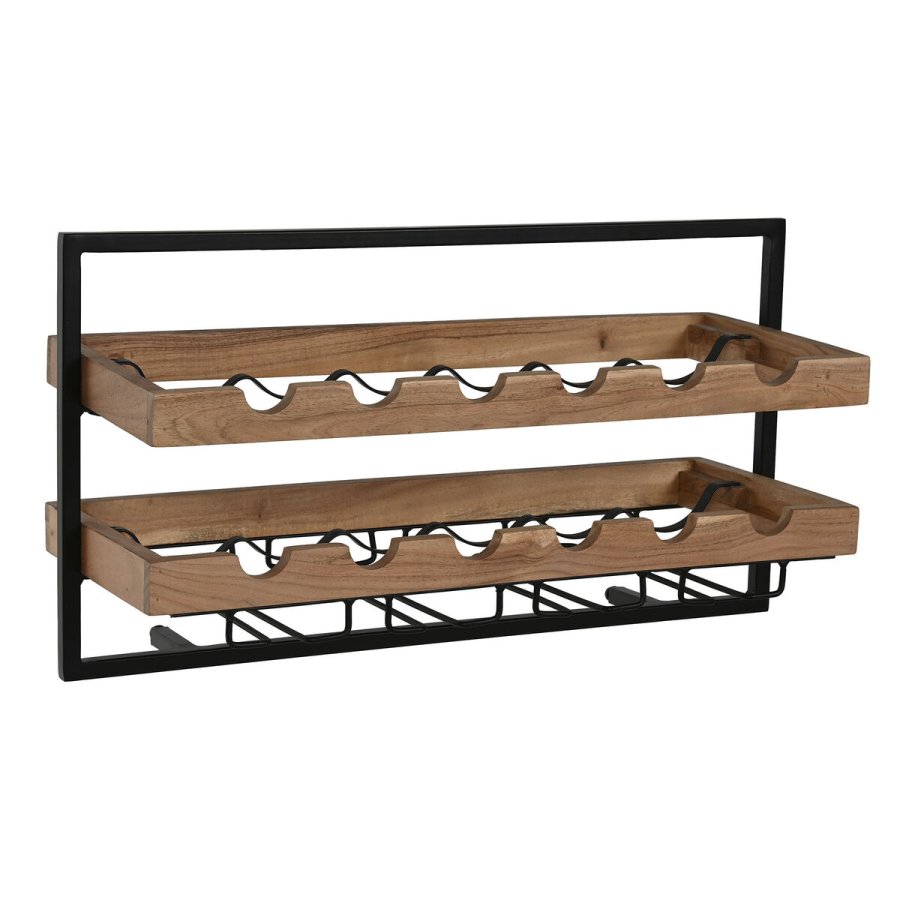 Flaskereol Home ESPRIT Sort Natur 65 x 25 x 35 cm #1