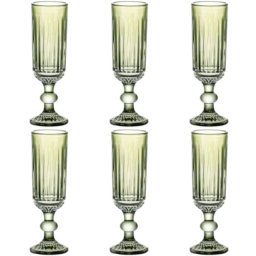 St med glas Home ESPRIT Grn Krystal 6 x 6 x 18,4 cm (6 enheder) #1