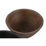 Snackskl Home ESPRIT Brun Sort Lys brun Mangotr Kolonistil 15 x 15 x 8 cm (3 enheder) #7