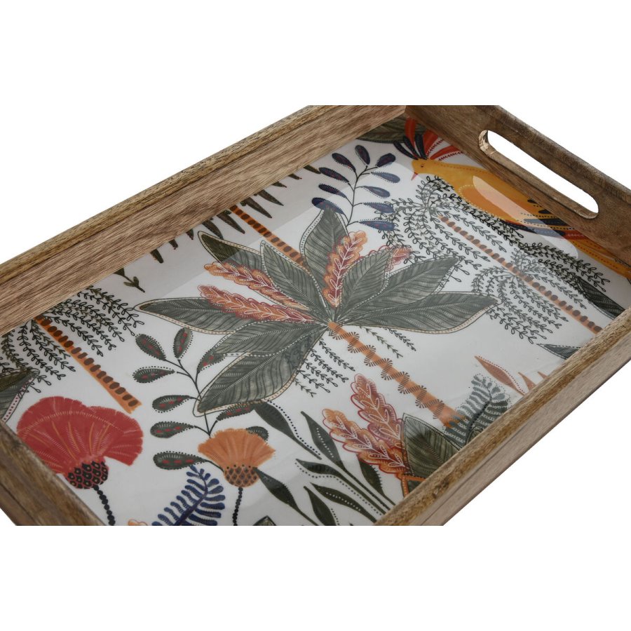 Snack bakke Home ESPRIT Gr�n Orange Tropisk Afkl�dt 43,5 x 27 x 5,5 cm (2 enheder) #2