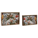 Snack bakke Home ESPRIT Gr�n Orange Tropisk Afkl�dt 43,5 x 27 x 5,5 cm (2 enheder) #3