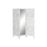 Sammenfoldelig skrm Home ESPRIT Hvid Mangotr Spejl 152 x 2 x 182 cm #1