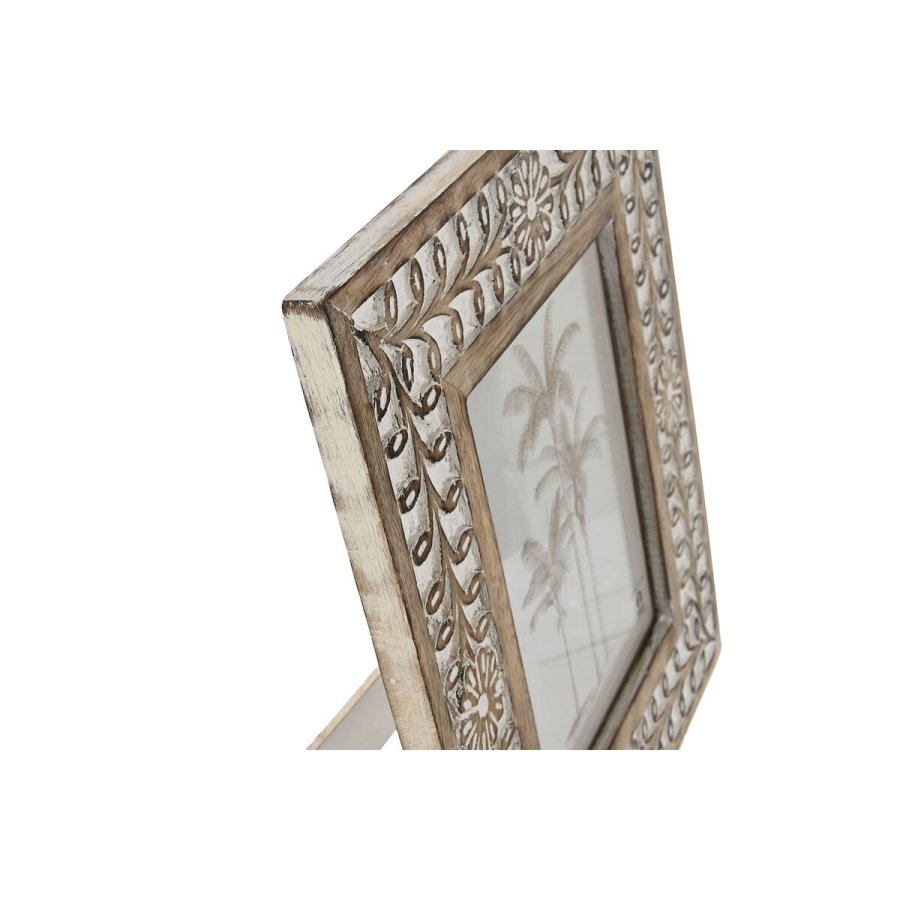 Fotoramme Home ESPRIT Hvid Natur Krystal Mangotr Blomst Indianer mand 26,5 x 2 x 31,5 cm #5