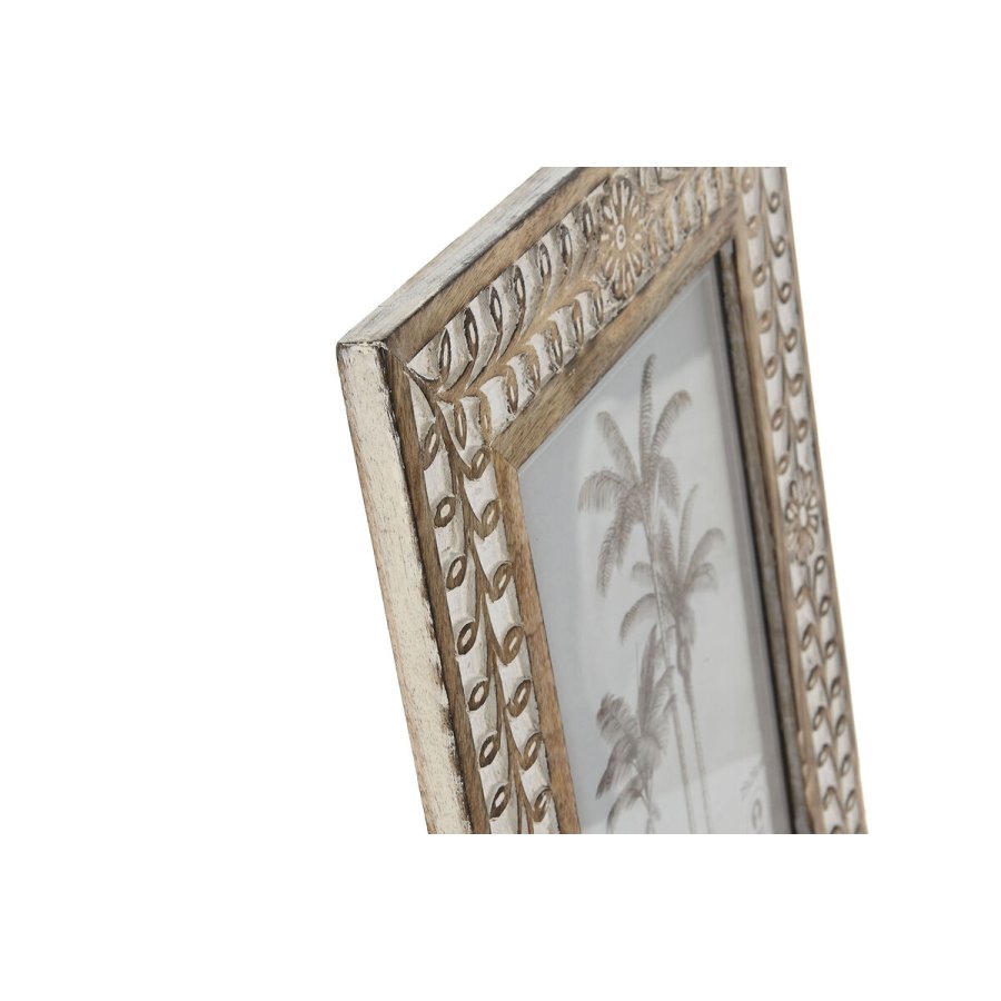 Fotoramme Home ESPRIT Hvid Natur Krystal Mangotr Blomst Indianer mand 31,5 x 2 x 36,5 cm #5