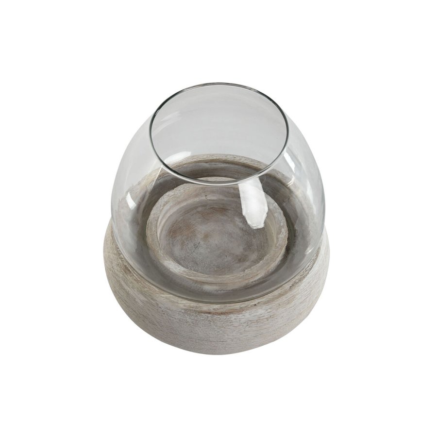 Lyseholder Home ESPRIT Hvid Natur Krystal Mangotr 30 x 30 x 40 cm (2 enheder) #3