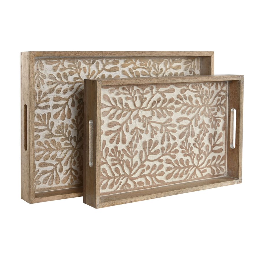 Bakkest Home ESPRIT Hvid Natur Indianer mand 44 x 29 x 5 cm (2 enheder) #13