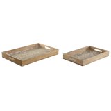 Bakkest Home ESPRIT Hvid Natur Indianer mand 44 x 29 x 5 cm (2 enheder) #1