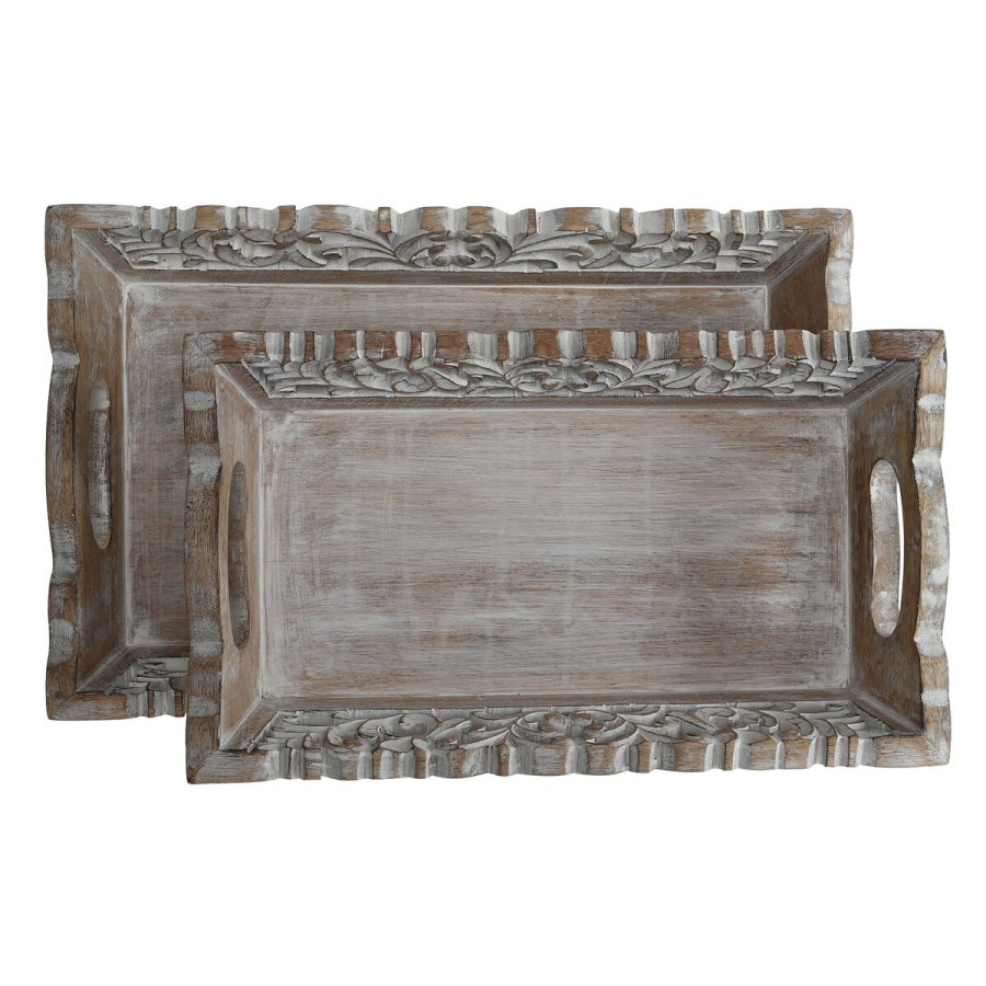 Bakkest Home ESPRIT Hvid Natur Indianer mand Afkldt 40,5 x 25,5 x 6,5 cm (2 enheder) #10