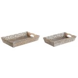 Bakkest Home ESPRIT Hvid Natur Indianer mand Afkldt 40,5 x 25,5 x 6,5 cm (2 enheder) #1