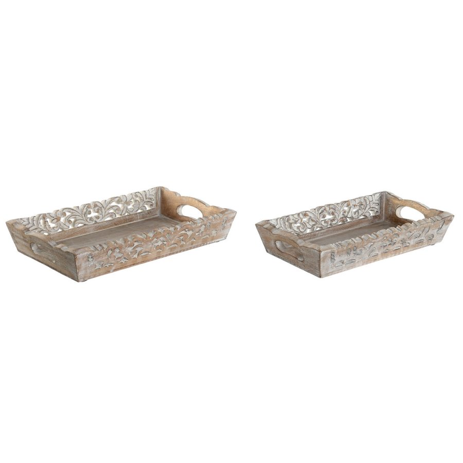 Bakkest Home ESPRIT Hvid Natur Indianer mand Afkldt 40,5 x 25,5 x 6,5 cm (2 enheder) #1